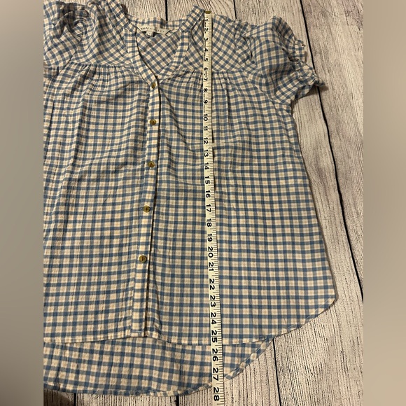 The Nines by Hatch maternity plaid button up puff sleeve top size small - Picture 15 of 16